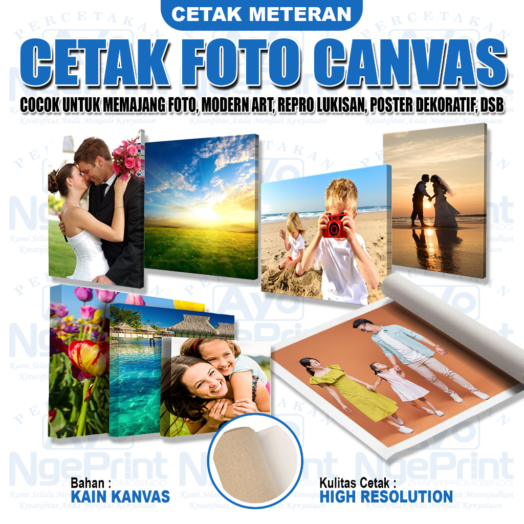 

Cetak Print Foto Bahan Canvas Premium Hi-Res / 100% Kain Kanvas Asli