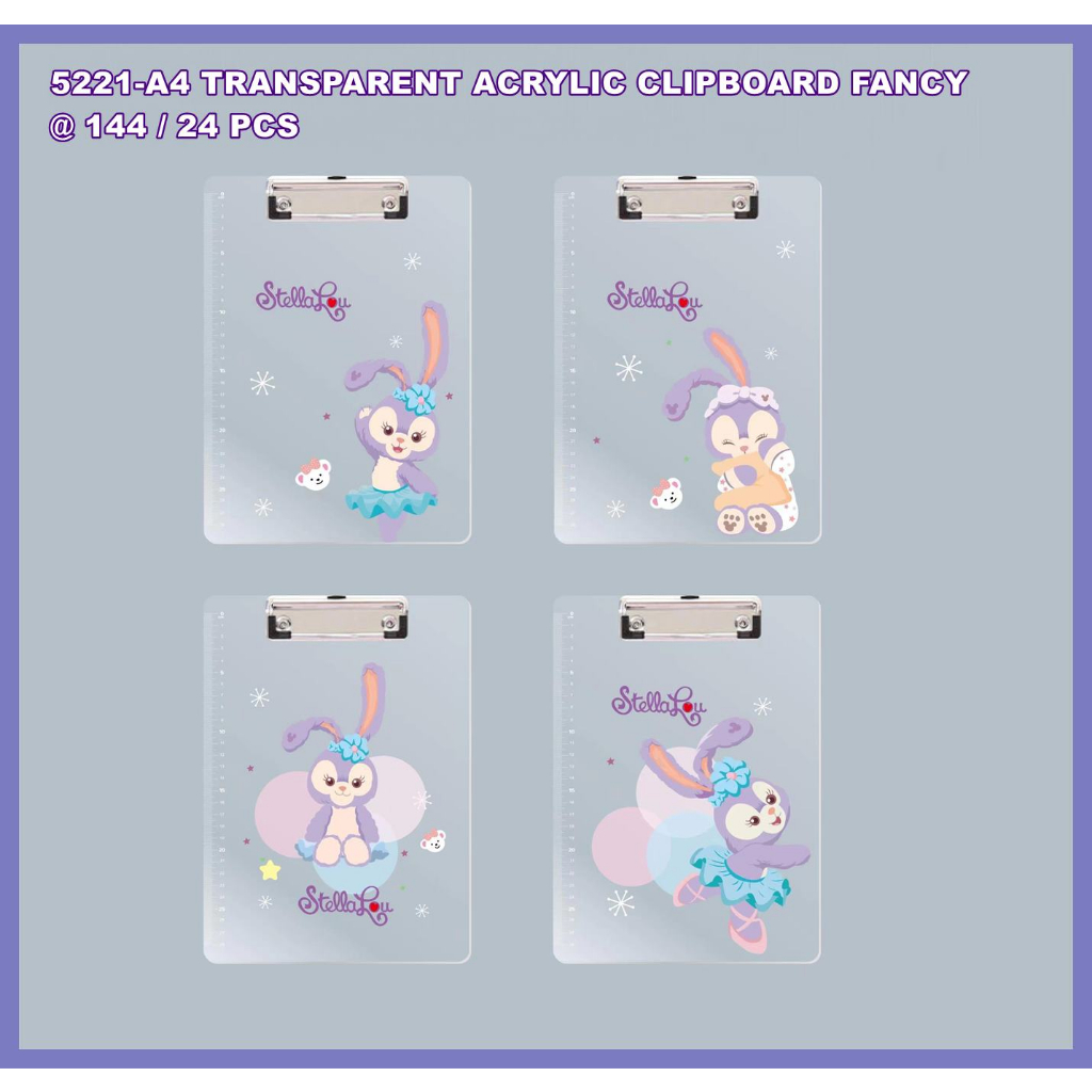 

Apazada - Papan Jalan Transparan Acrylic Motif / Clipboard Folio / Papan Ujian / Alas Ujian