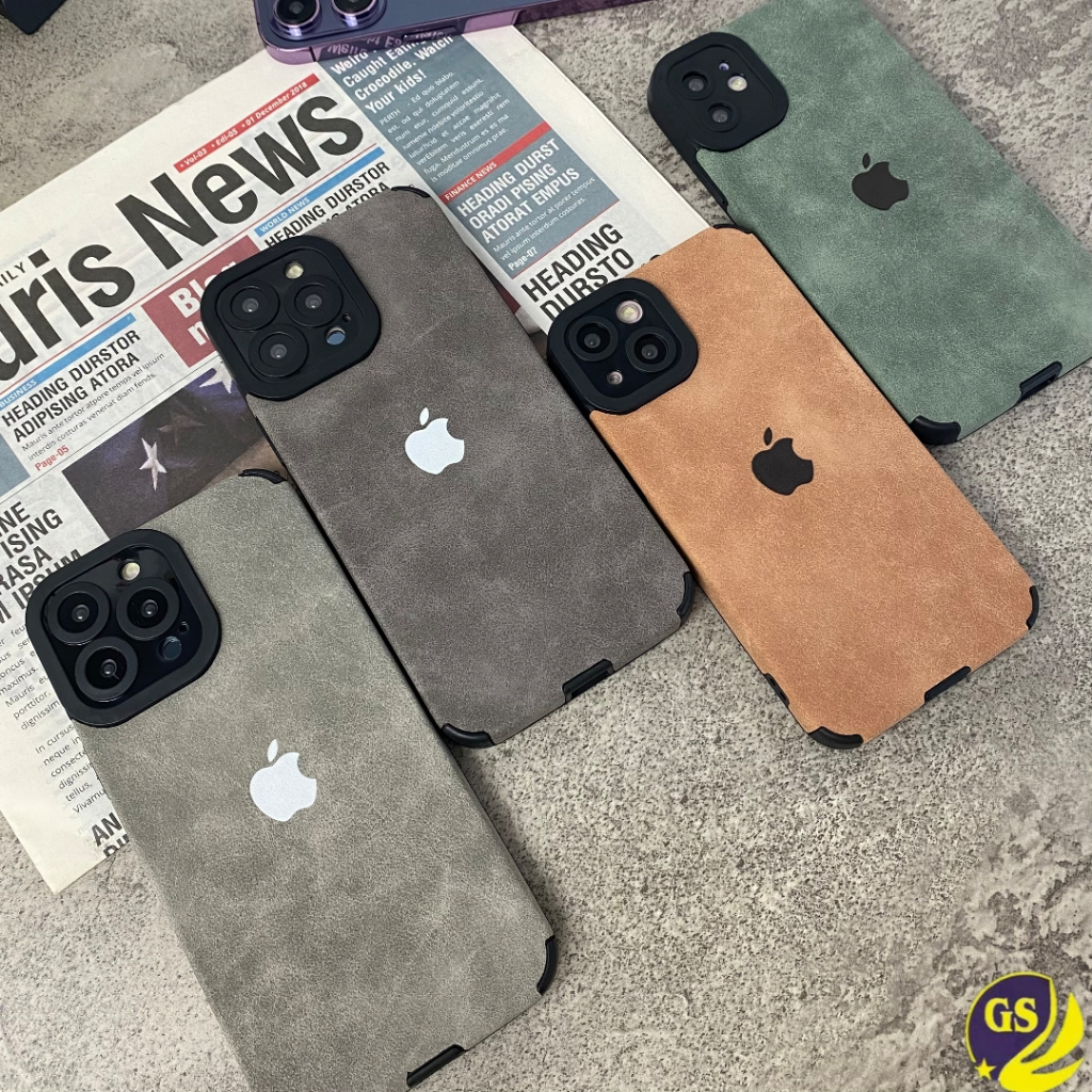 ( 2 ) Softcase full cover velvet leather case kulit iPhone 14 PLUS 14 PRO MAX