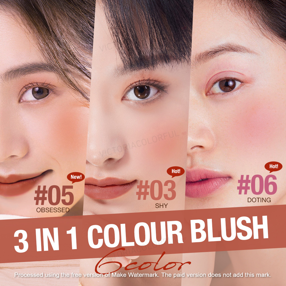 O.TWO.O~Glow Colour Blush Cream Krim Perona Pipi Tekstur Mousse