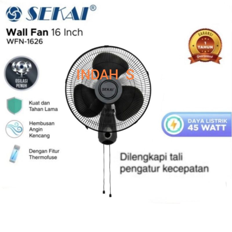 Kipas Angin Dinding Sekai WFN 1626 16INCH / Wallfan SEKAI 16INCH