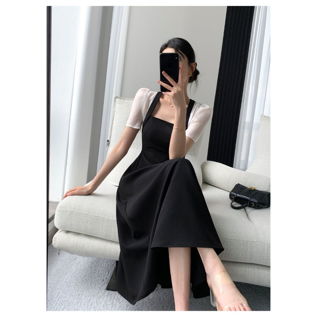 Topy shop Dres korean style / Dres wanita gaya korean / Dres karen /  Gaun wanita pesta Bahan  cey  crinkle