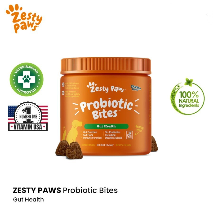 Zesty Paws Probiotic for Dogs-Digestive Gut Bowel Health Dog Probiotic