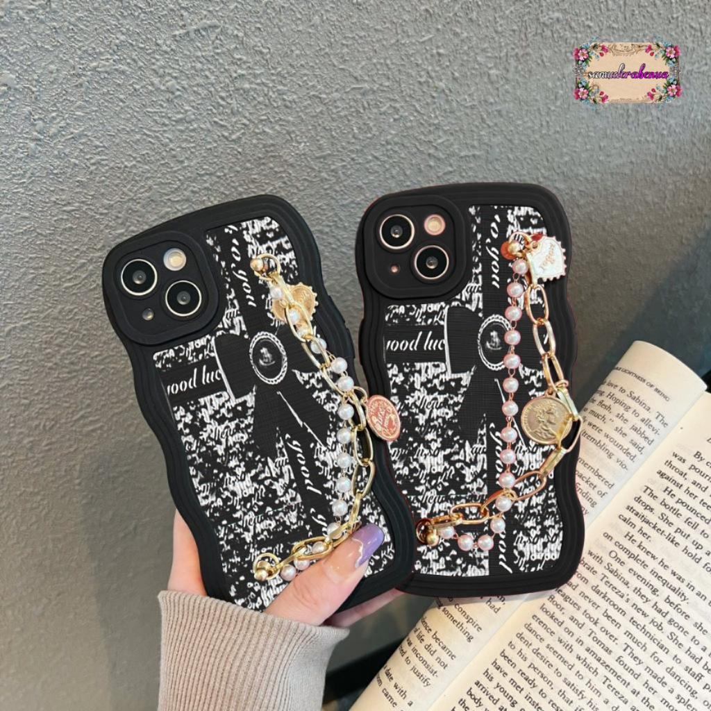 GC44 GC53 CASE CASING SOFTCASE SILIKON WAVY WAVE AESTETHIC RANTAI MUTIARA GRIP FOR IPHONE XS MAX XR 11 PRO 11 PROMAX SB5765