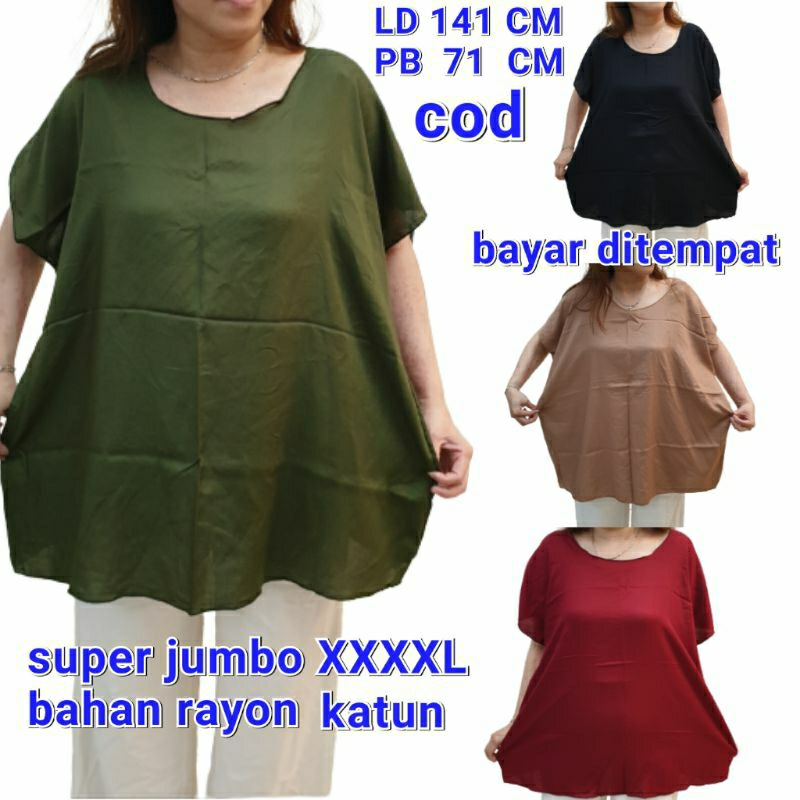 super jumbo XXXXL Polos blon muat sampai 100 kg lebih bahan rayon bagus