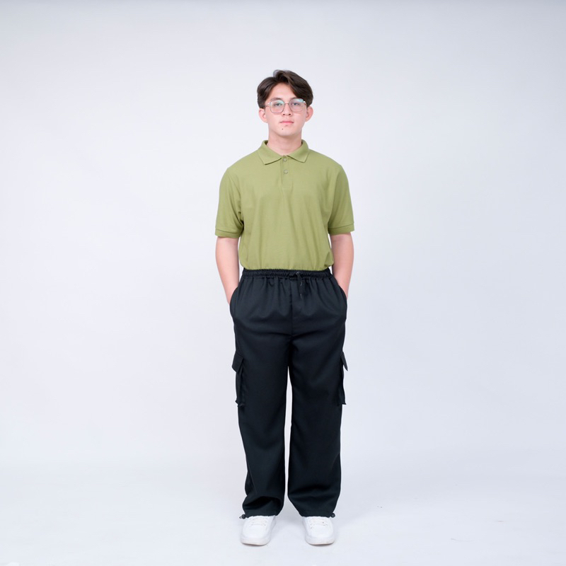 Loose Pants Streetwear Celana Thermal Cargo Oversize