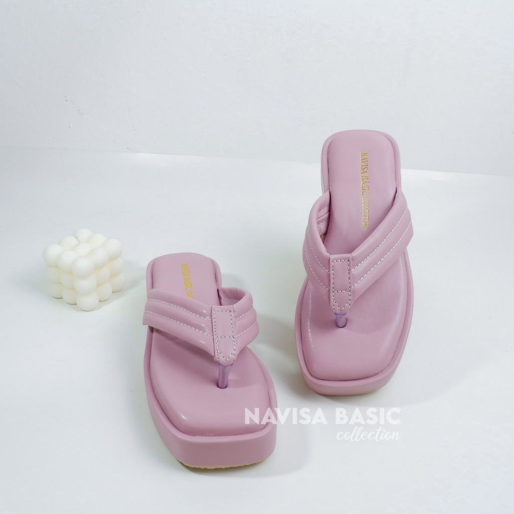 Sandal Wanita puffy platform Empuk Navisa Basic Collection Damelia bella shoes Grend love Winod Pluvia