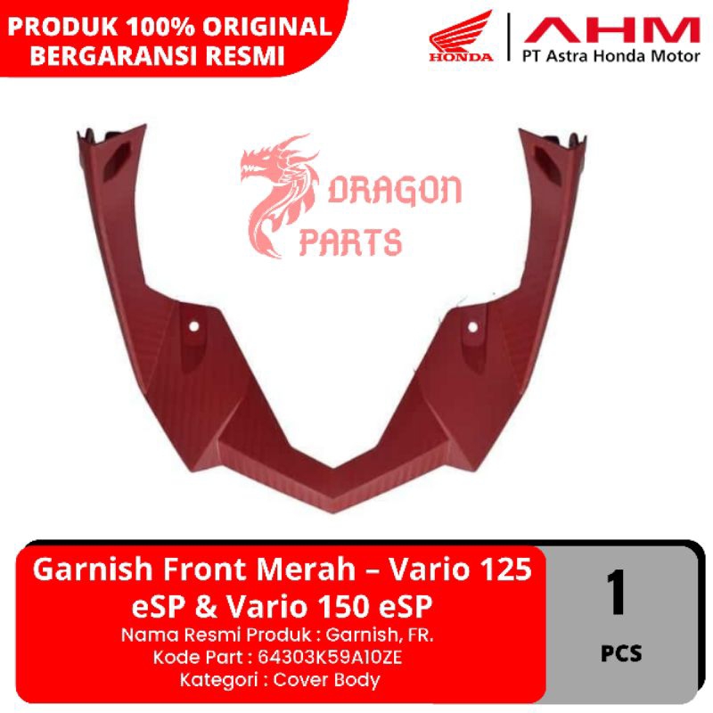 Garnish Front Hitam dan Merah Vario 125 eSP & 150 eSP