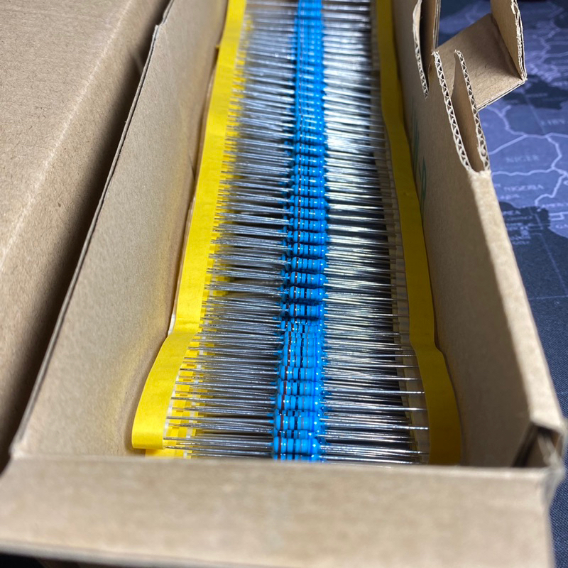 x10 resistor mf 6k8 1/2 watt 1% metal film kaki tembaga