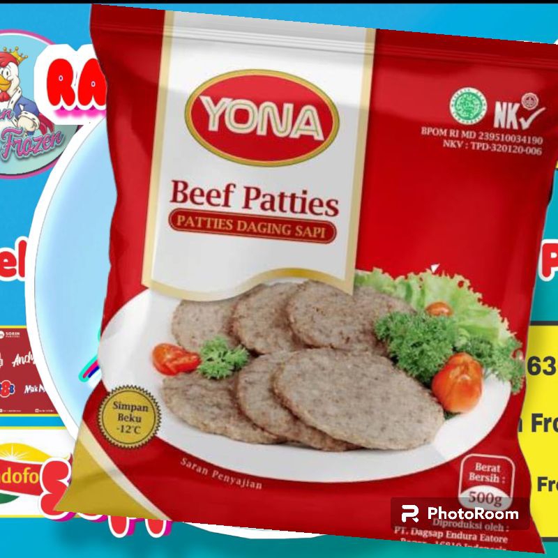 

YONA Beef Patties 500gr petis daging sapi