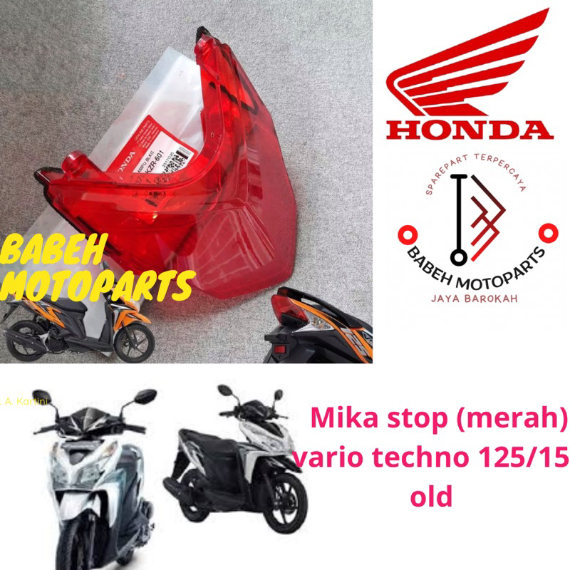 MIKA LAMPU BELAKANG VARIO 125 INJEKSI PERTAMA OLD KACA LENSA MERAH STOP LAMP STOPAN ORI AHM beat del