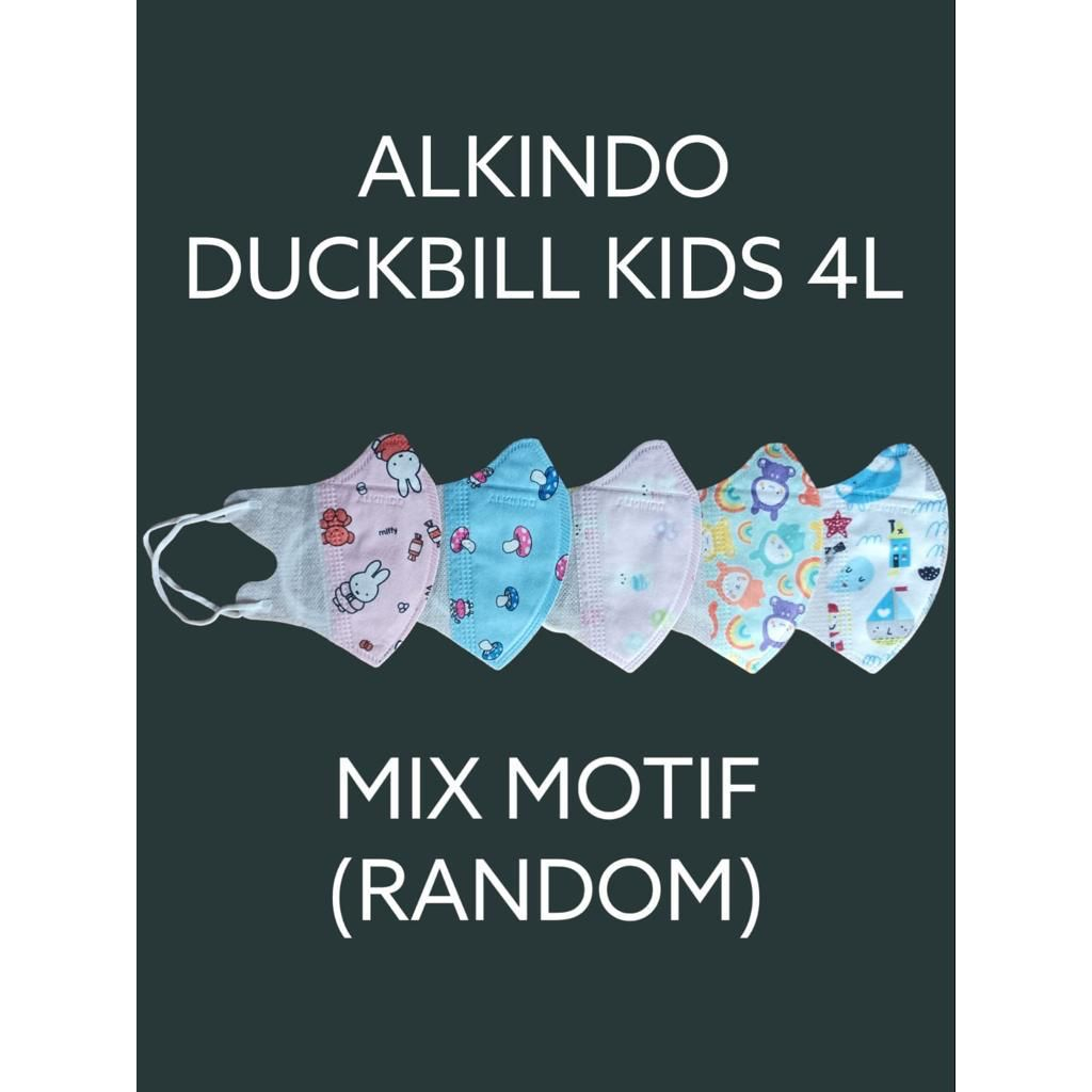 4PLY MASKER DUCKBILL DB ANAK ALKINDO MOTIF ORIGINAL KIDS MASK BOX ISI 50 PC