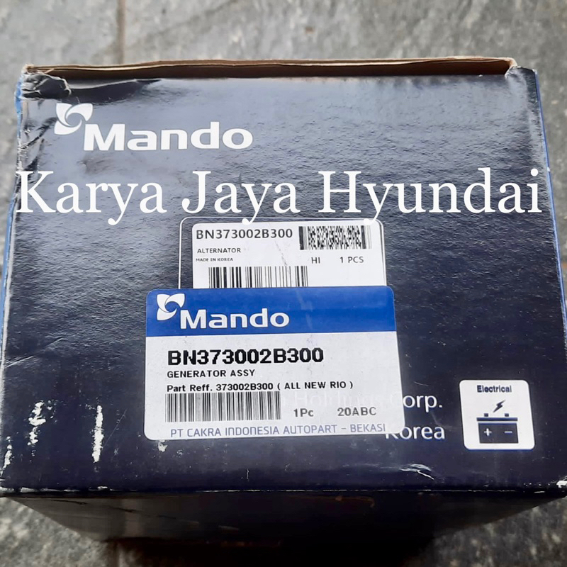 Altenator Dinamo Ampere Kia All New Rio