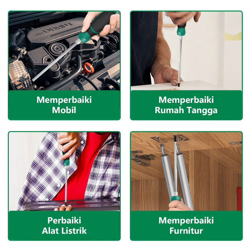 ISKU Obeng Ketok Magnet 270mm Multifungsi Screwdriver Obeng Getok Putar Plus Minus Obeng hp Chrome Vanadium