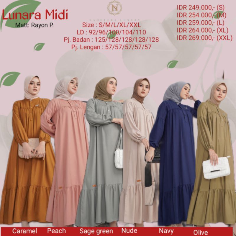 Lunara Midi Dress By Nadheera Luxury