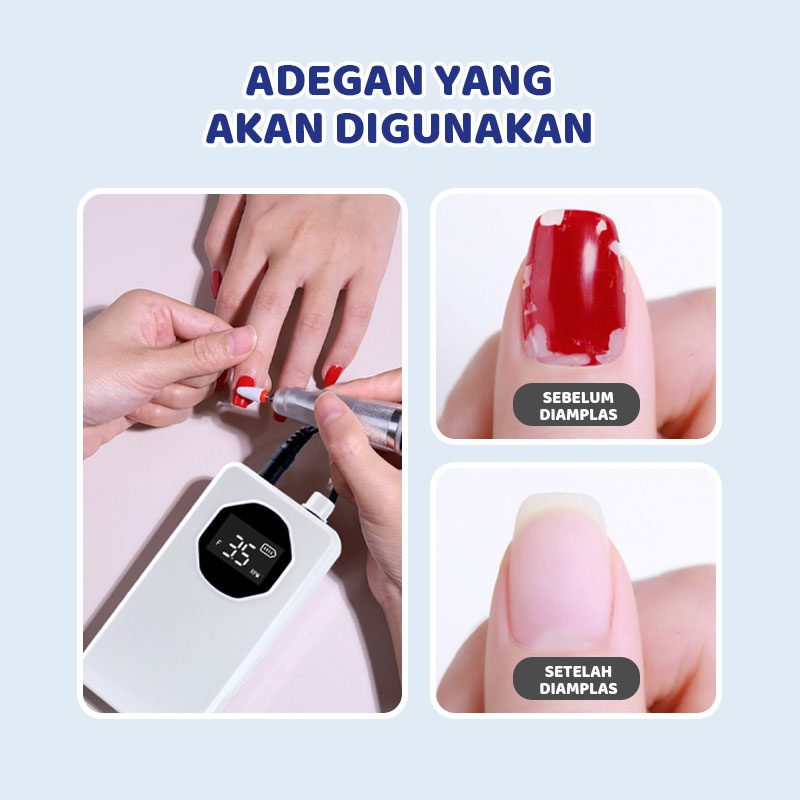 Kaikki Alat Kikir Kuku Elektrik Portable Rechargeable Nail Drill Polisher Grinding Untuk Manicure