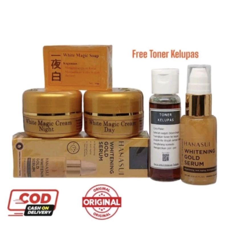 PAKET CREAM KOREA+SERUM HANASUI+TONER KELUPAS