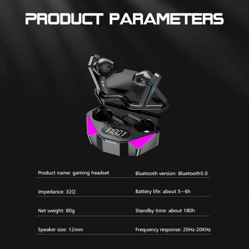 X15 TWS Wireless Earbuds Gaming Headsets Bluetooth 5.2 Earphones No Delay Noise Cancelling Hifi Bass with Microphone LED Smart Display Mikrofon Bawaan Peredam Kebisingan Logam Plastik Nirkabel Kabel On Ear In Ear