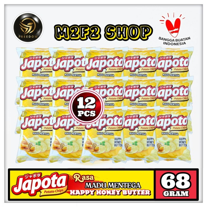 

Keripik Kentang Japota Potato Chips Happy Honey Butter | Madu Mentega - 68 gr (Kemasan 12 Pcs)