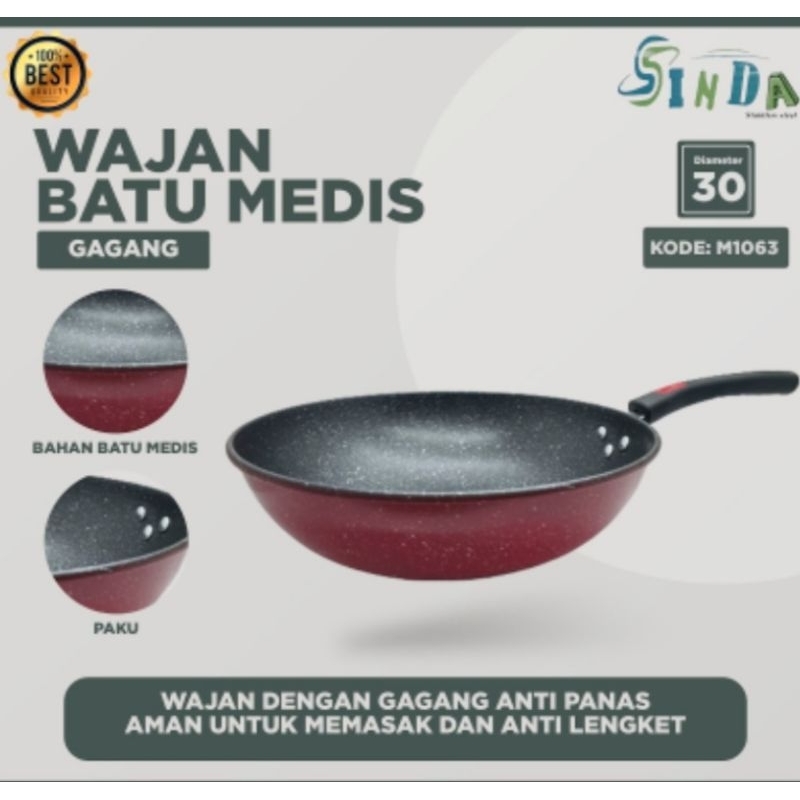 Wajan penggorengan anti lengket batu medis 30cm
