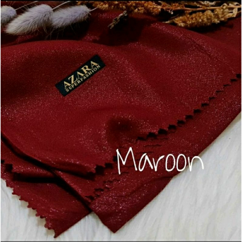 Hijab Jilbab Kerudung Segiempat Sinar Glamour Nur Sinaran Azara Lasercut Warna Maroon