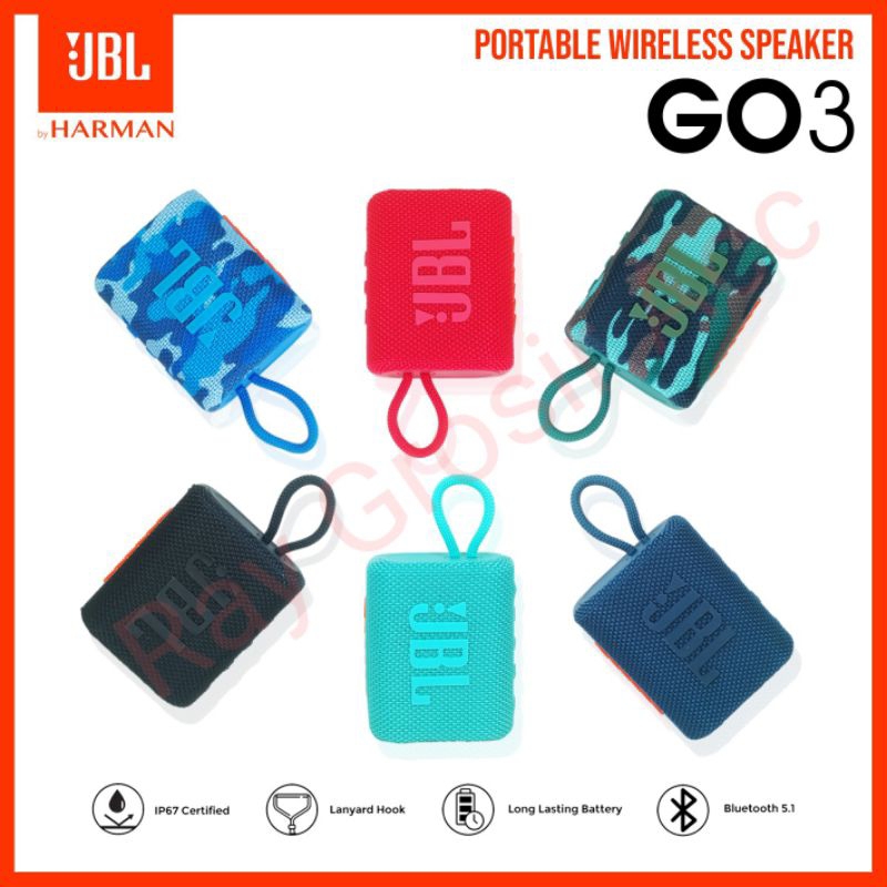 Speaker Bluetooth Wireless JBL GO 3 Super Bass Speker Mini GO3