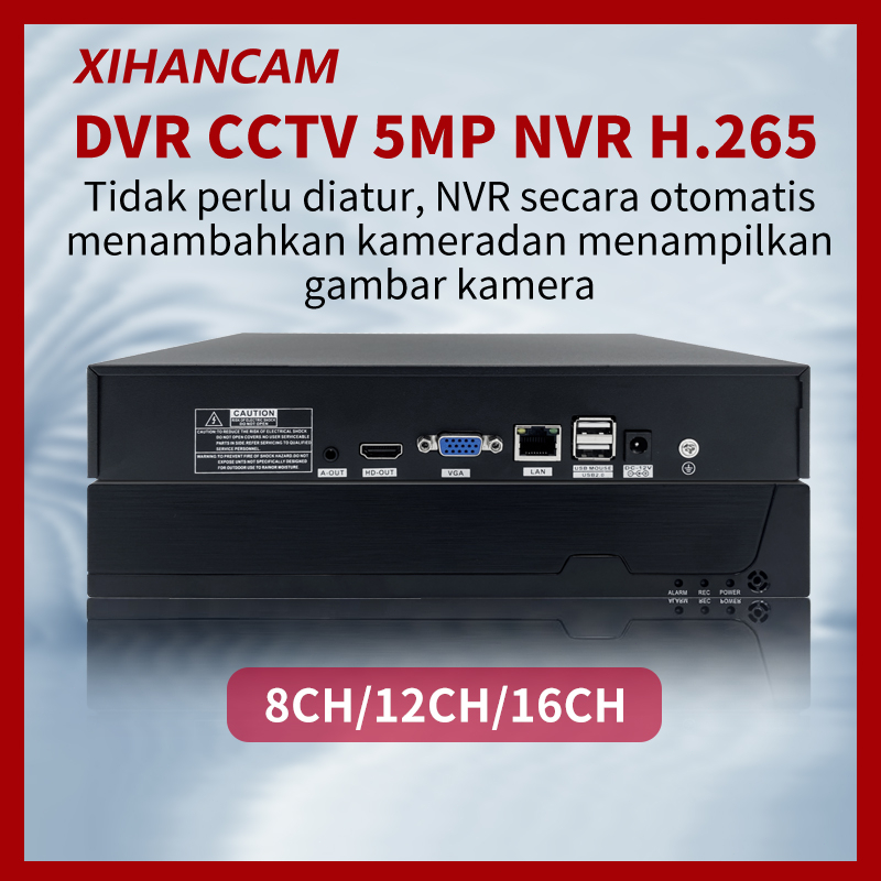 XIHANCAM Smart DVR CCTV 5MP 8CH 12CH 16CH Onvif H.265 NVR CCTV Perekam Video DVR CCTV 8 Channel 12 Channel 16 Channel NVR Kamera Video Sistem CCTV Jaringan P2P