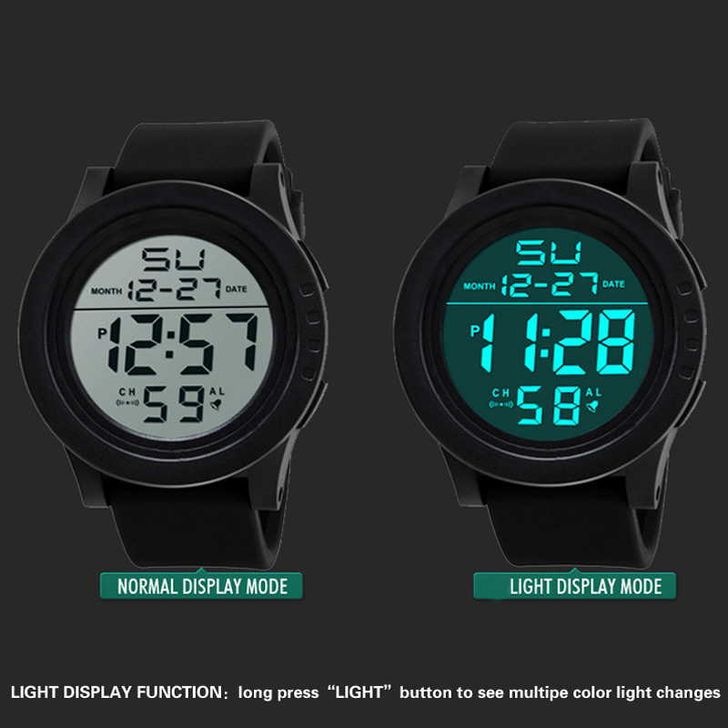 Jam Tangan Digital LED Watch Pria dan Wanita Gaya Sporty  Strap Rubber Fashion Trendy Import