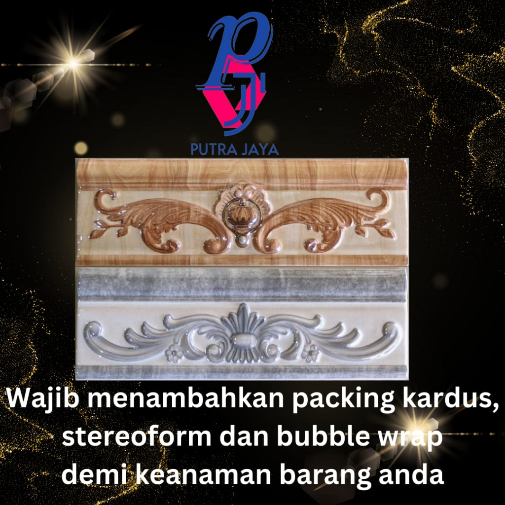 Lis Keramik Dinding Dapur/Kamar Mandi/Teras Rumah 8x25cm