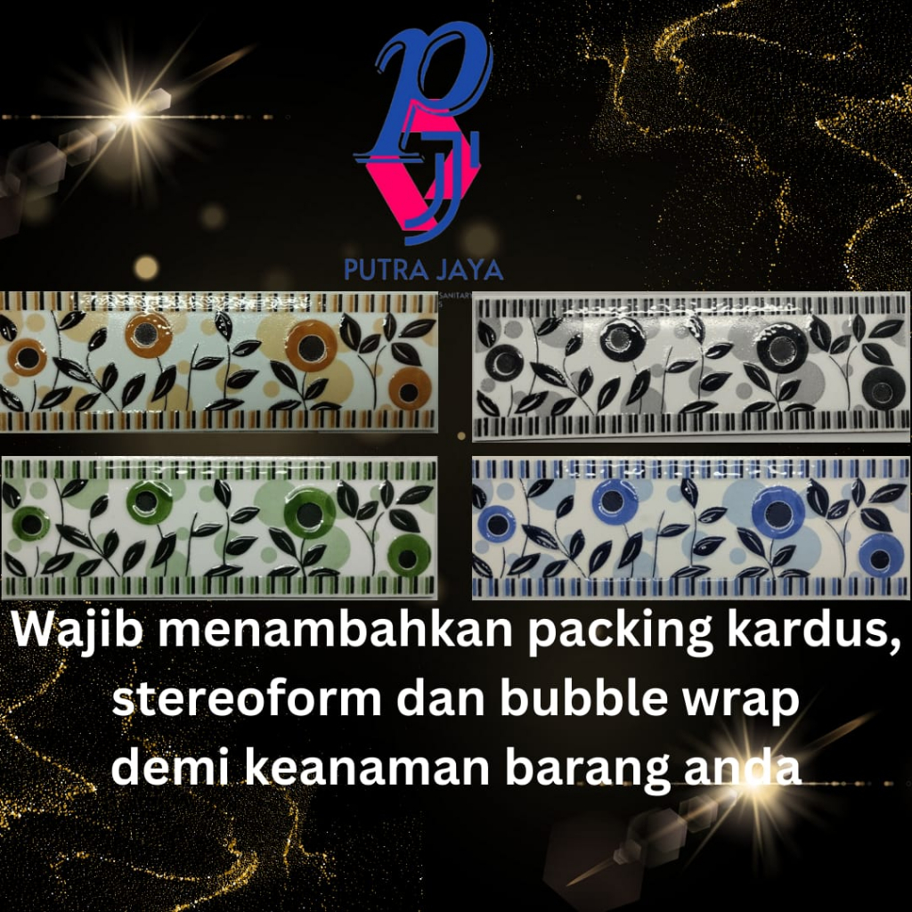 Lis Keramik Dinding Dapur/Kamar Mandi/Teras Rumah 8x25cm