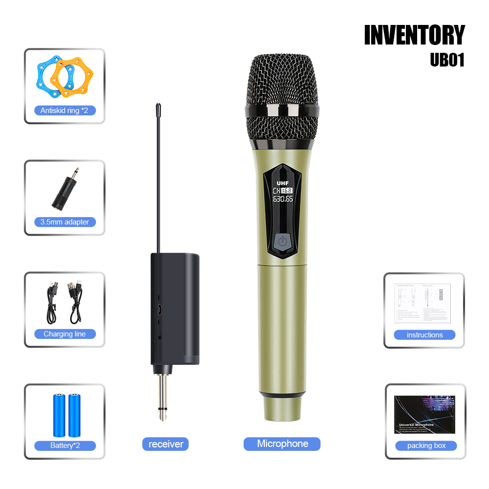 NEW BAXS [Asli Baru] UB01/UB02 Microphone wireless karaoke Profesional Genggam Profesional lsiUlang Antarmuka Tipe-c Antarmuka Mikrofon Dinamis Nirkabel 30-50mMenerima Jarak Penerimaan UHFPanggung Kinerja Rumah BernyanyiPembicara K Lagu 6.35MM COD