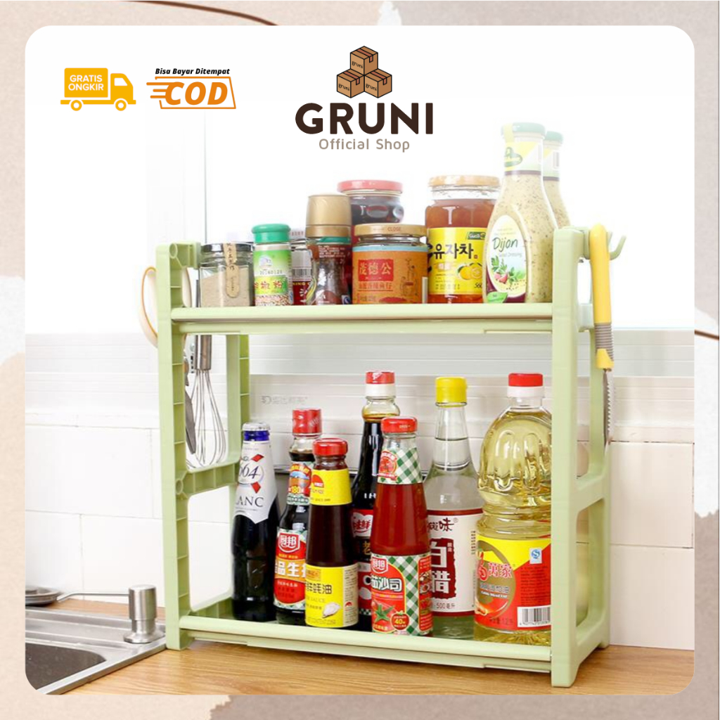 GRUNI KW0170 Rak Bumbu Minimalis Fawsline Hijau Minimalis