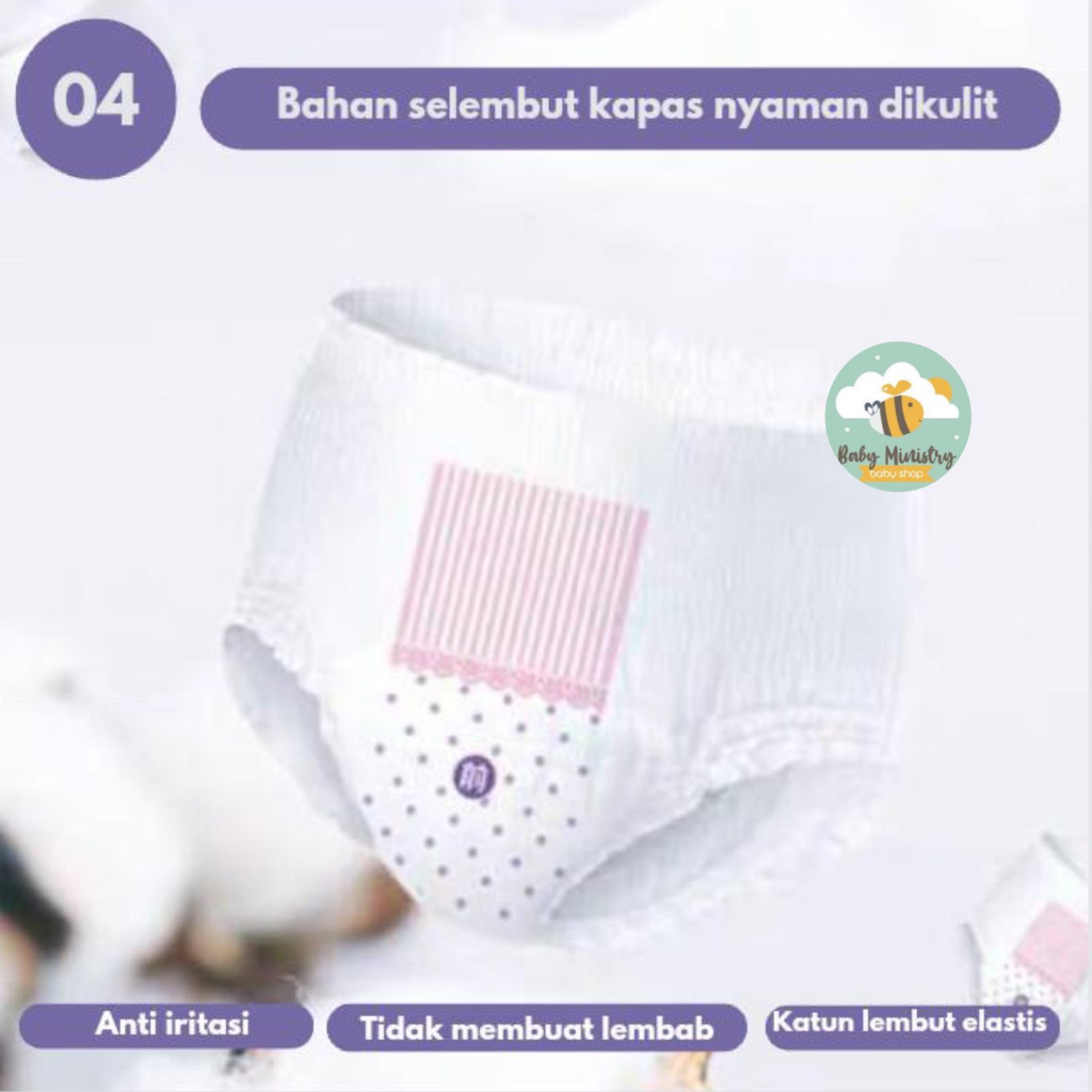 OCHEERS Sanitary Napkins Pants 1 Pack Isi 2 - Celana Menstruasi / pembalut bersalin nifas / pembalut menstruasi bentuk celana / hypoallergenic / katun lembut / SAP diapers / popok celana / anti bocor