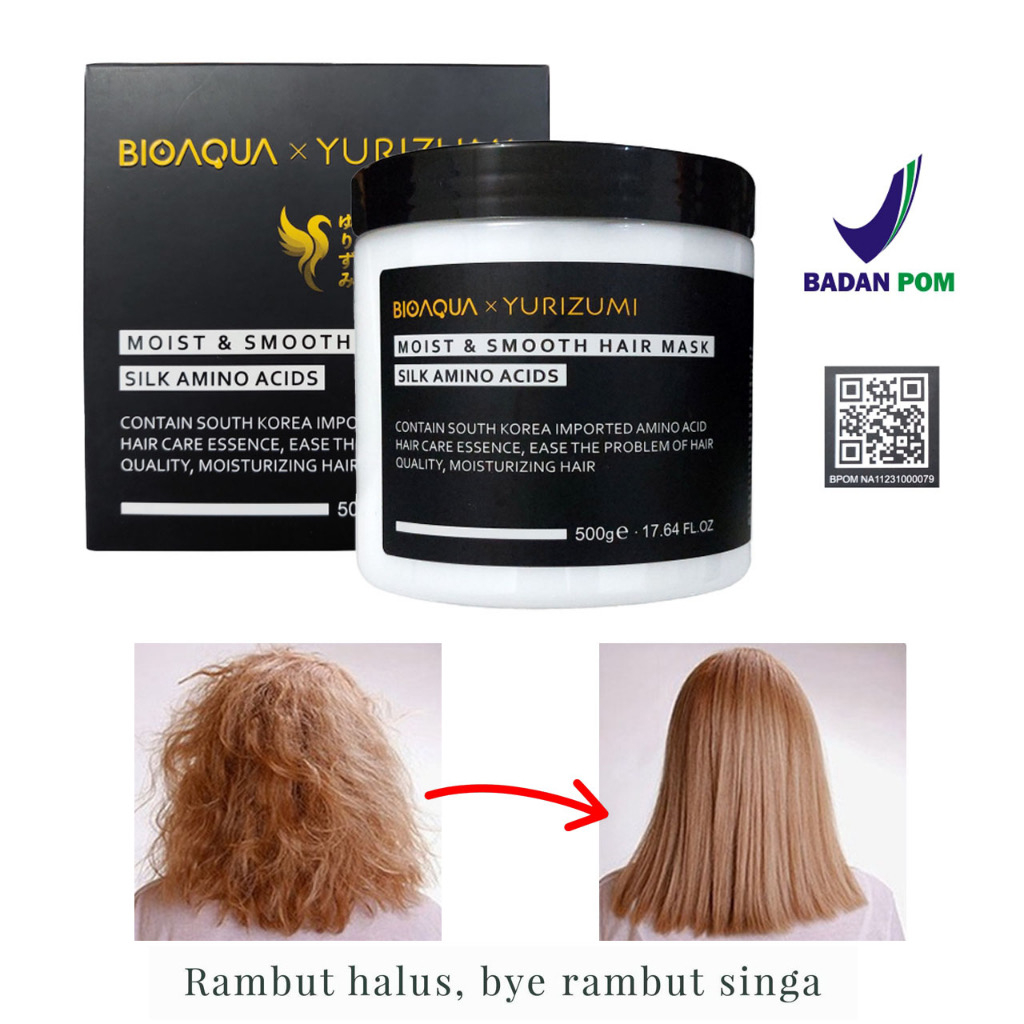 Hair Mask smooth and moisten Hair 500g / BIOAQUA Hair Mask Smooth &amp; Moisten Hair Film 500g - Masker Rambut BIOAQUA