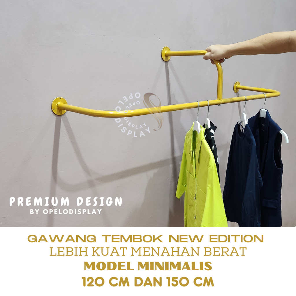 NEW EDITION GAWANG TEMBOK MODEL 3 KAKI LEBIH KUAT DAN MEWAH GANTUNGAN BAJU DINDING JEMURAN