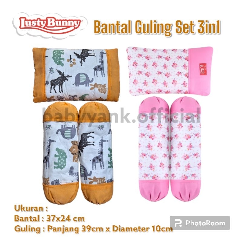 ♥BabyYank♥ Lusty Bunny Bantal Set Guling / Bantal NewBorn / Bantal Tidur Bayi karakter