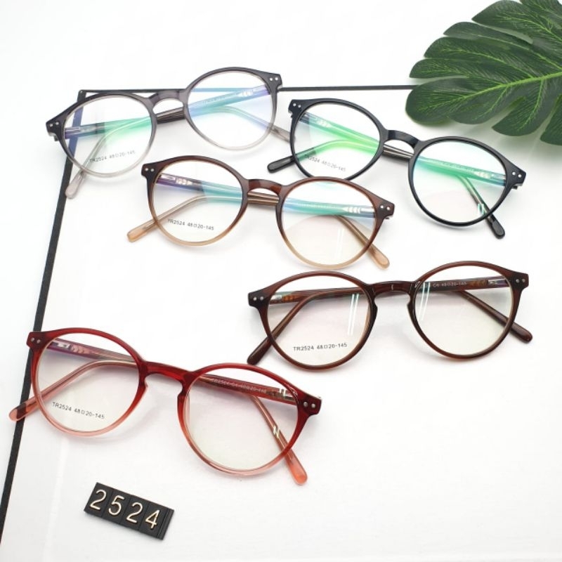 Nnkacamata frame oval plastik pria wanita 2524