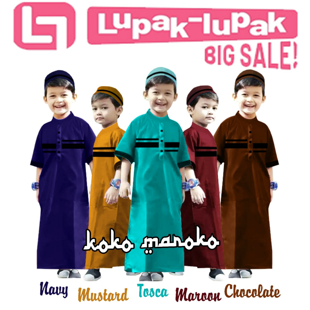 bestpromo koko gamis pakistan anak laki laki / baju muslim anak laki laki / koko jubah anak / koko