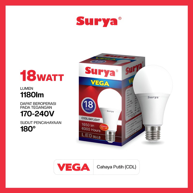 Lampu Surya Vega 18 Watt Led Bulb