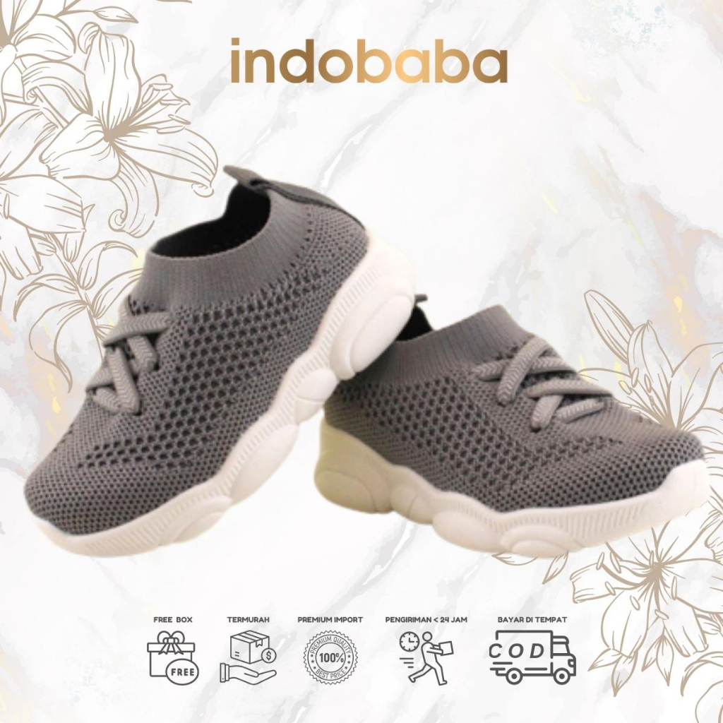 indobaba Sepatu Anak Perempuan Laki Laki Loafers Import Sekolah 1-6 Tahun Bahan Canvas S120