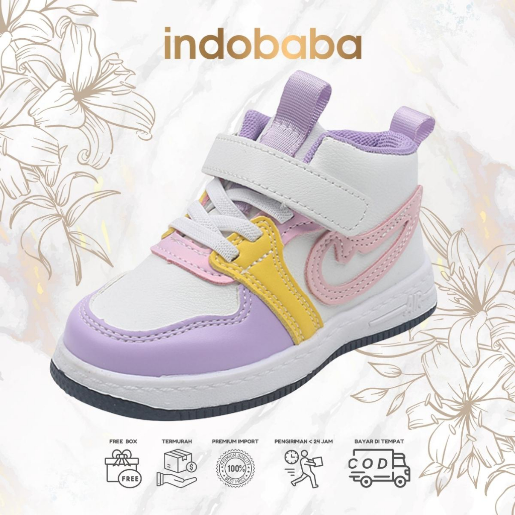 indobaba Sepatu Sneakers Anak Import Laki Laki Dan Perempuan 1-7 Tahun S129