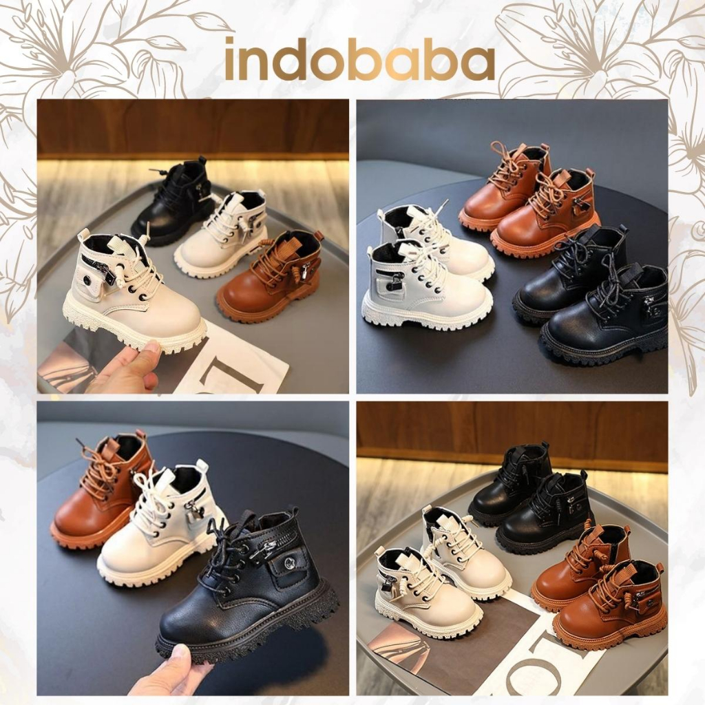 indobaba Sepatu Boots Anak Sepatu Boots Perempuan Anak Import Fashion 1-5 Tahun S134