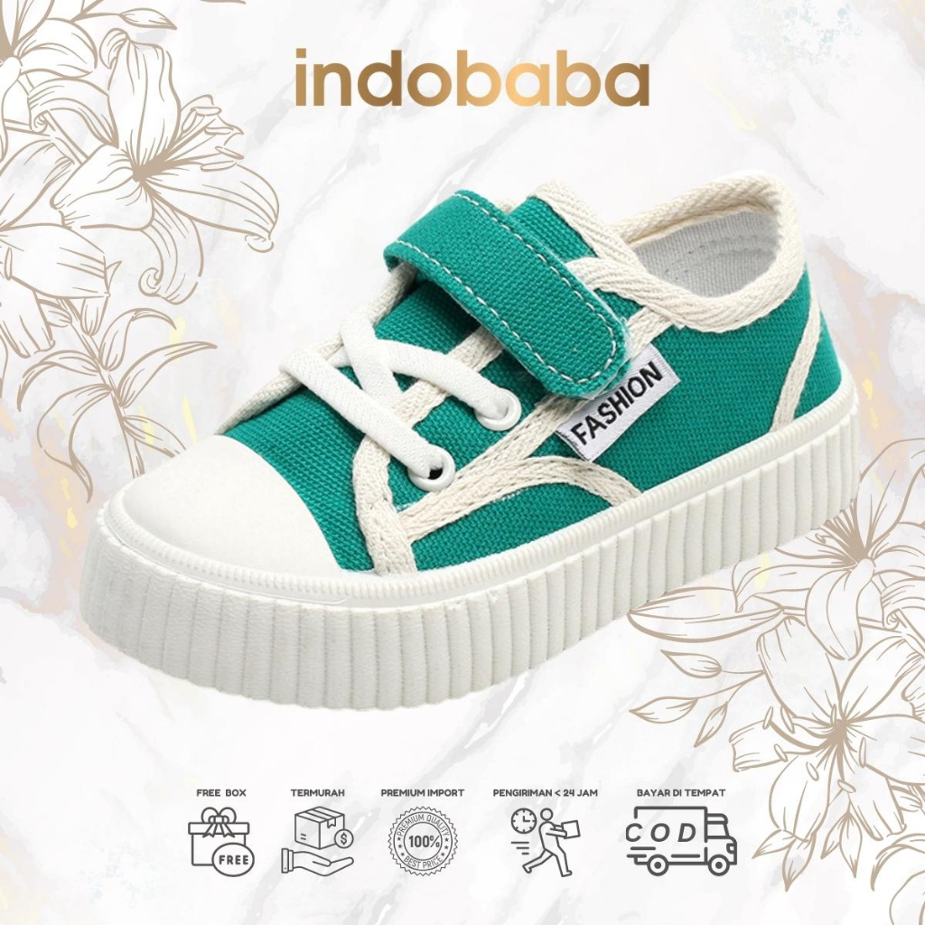 indobaba Sepatu Anak Perempuan Sneakers Anak Import Canvas Fashion 1-5 Tahun S150