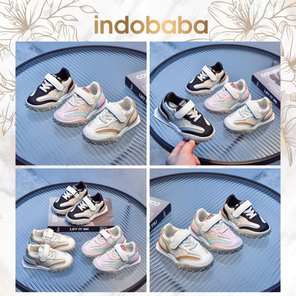 indobaba Sepatu Anak Perempuan Sneakers Anak Import Sport Baba 1-5 Tahun S154