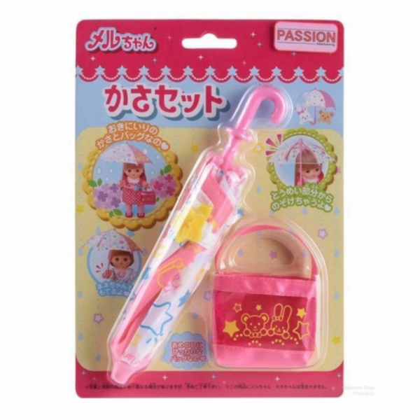 

Promo Mainan Asesoris Boneka Mell Chan Payung Pink Plus Tas Tangan Cantik Diskon