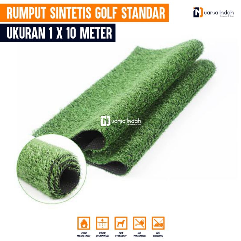 RUMPUT SINTETIS GOLF STANDAR UKURAN 1x10 METER