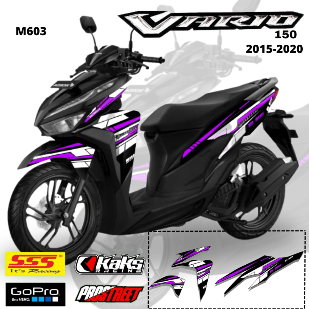 Stiker Striping Lis Motor Honda Vario ESP 150 M602 Sticker Decal Print List Variasi  Montor Honda Ma
