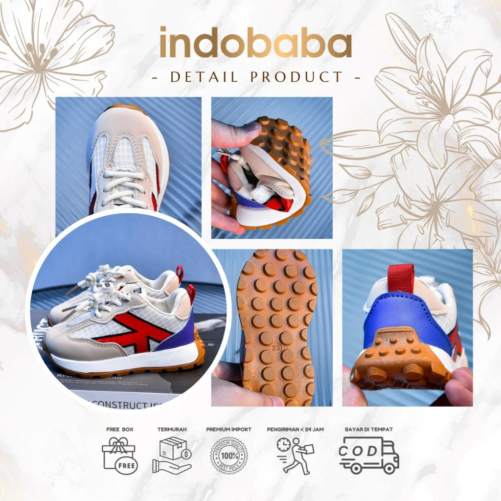 indobaba Sepatu Anak Perempuan Import Sneaker Anak Laki laki Import Usia 1-5 Tahun S179