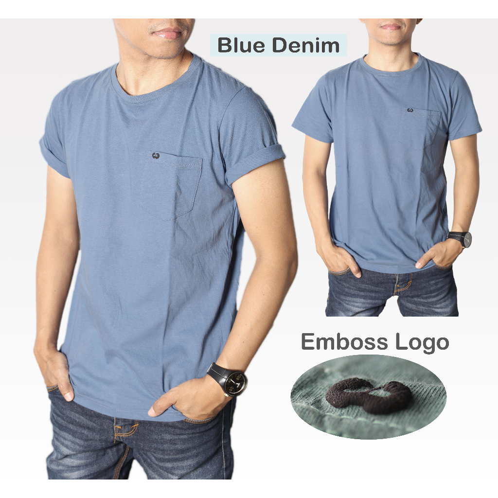 [ PABRIK ] Baju kaos oblong polos saku kantong pocket oneck katun lengan pendek premium pria TB5