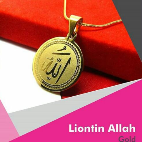 kalung liontin lafaz allah titanium pria wanita anti karat